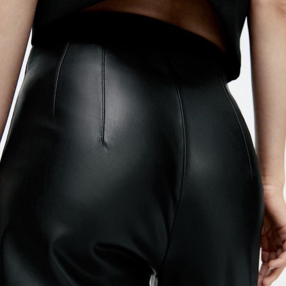 Zara High Waisted Faux Leather Pants - Picture 4 of 5